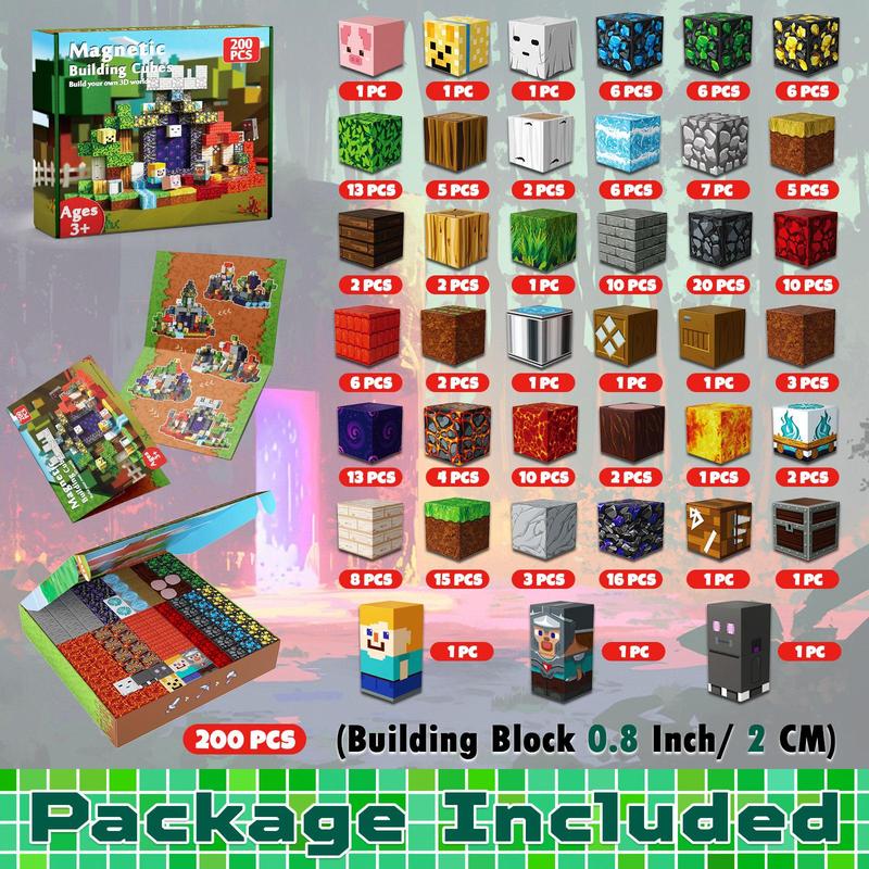 Minecraft Magnetic Blocks Children Toys Boys Girls Birthday gift