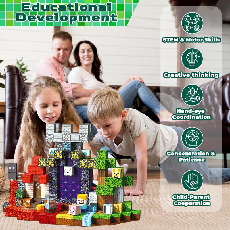 Minecraft Magnetic Blocks Children Toys Boys Girls Birthday gift