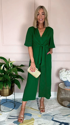 Elegant V-Neck Wide-Leg Jumpsuit - Feminist AF